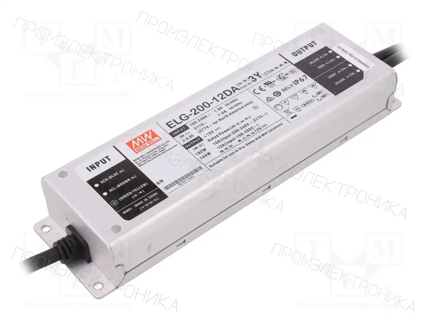 MEAN WELL ELG-200-12DA-3Y — Блоки питания для LED