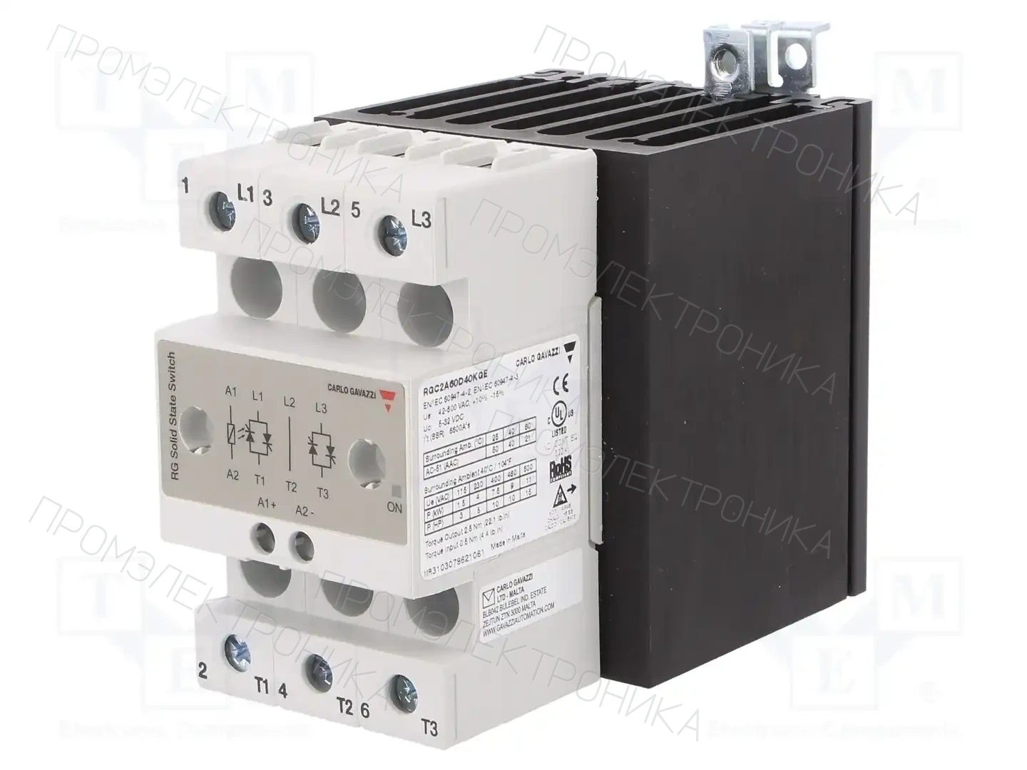 CARLO GAVAZZI RGC2A60D40KGE — Реле SSR трехфазные