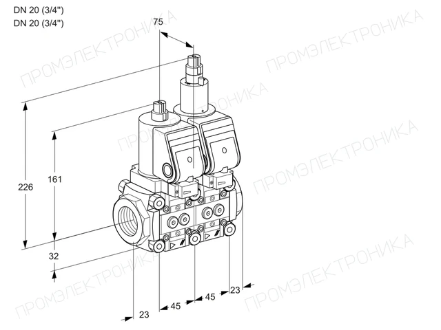 Kromschroder VCS 1T20N/20N05NLQGR/PPPP/PPPP — двойной электромагнитный газовый клапан — 88105983