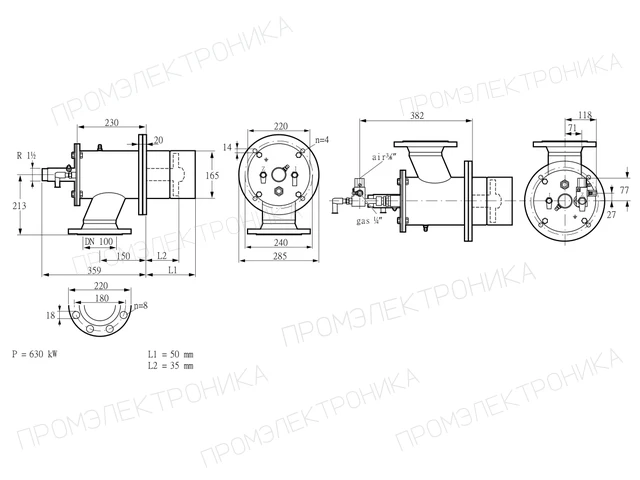 Kromschroder ZIO 165RBL-50/35-(20)D — промышленная газовая горелка — 84246012