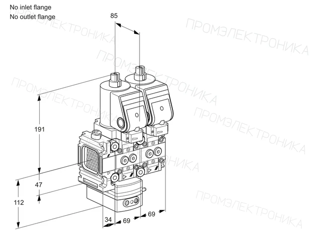 Kromschroder VCD 2T--/--05FD-50NQSR/PPPP/PPPP — двойной электромагнитный газовый клапан — 88103130