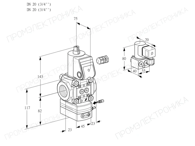 Kromschroder VAG 120R/NWAE — регулятор соотношения газ/воздух — 88004249