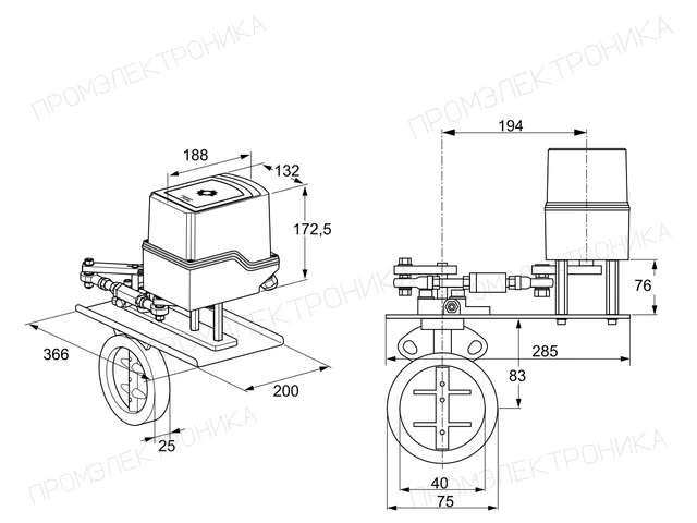 Kromschroder IDR 40Z03A650GAW/50-60W30TR10 — дисковая поворотная заслонка — 88302745