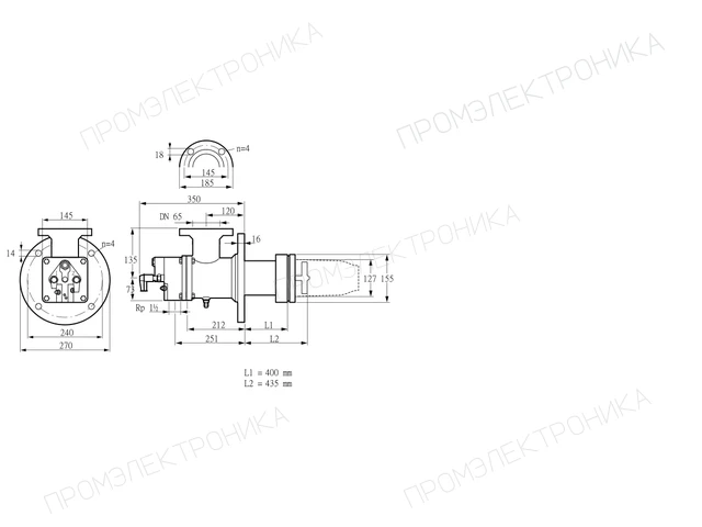 Kromschroder BIC 125HB-400/435-(2)E — промышленная газовая горелка — 84034050