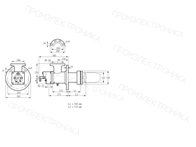 Kromschroder BIC 140HB-700/735-(26)E — промышленная газовая горелка — 84035104