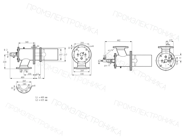 Kromschroder ZIC 200HBL-400/435-(23)D — промышленная газовая горелка — 84277651