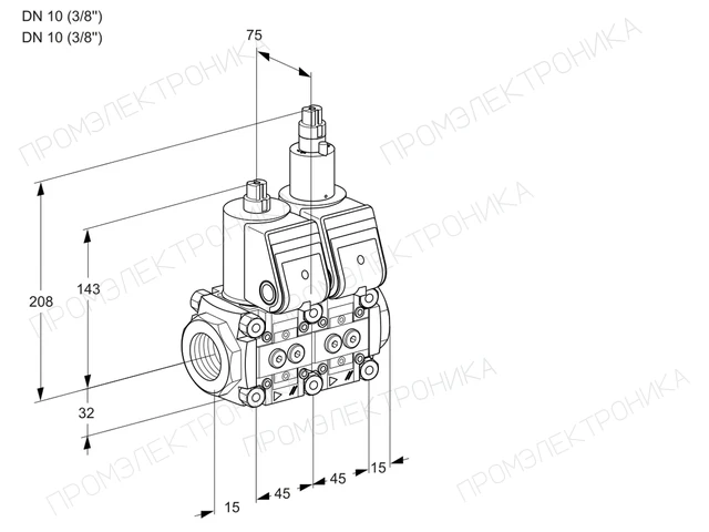 Kromschroder VCS 1T10N/10N05NLQR/PPPP/PPPP — двойной электромагнитный газовый клапан — 88100424