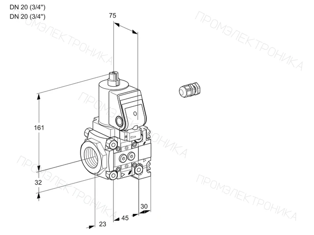 Kromschroder VAS 1E20R/20R05NVWSR/PP/PP — электромагнитный газовый клапан — 88104371