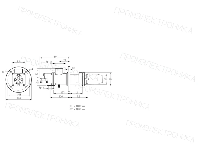 Kromschroder BIC 65RB-1000/1035-(37)E — промышленная газовая горелка — 84099582