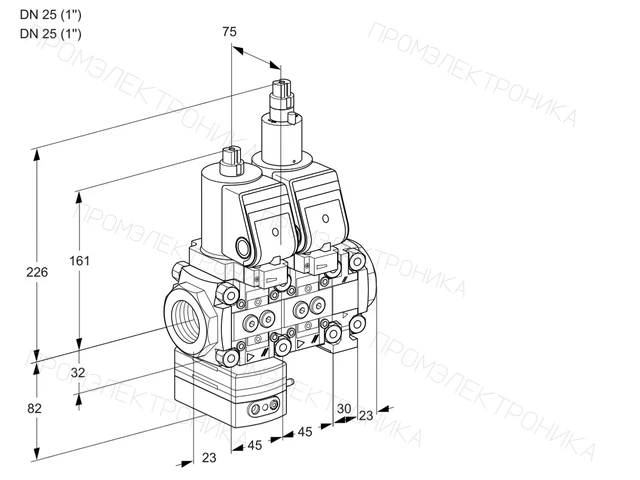 Kromschroder VCD 1T25N/25N05D-100LVQGR/PPPP/PPPP — двойной электромагнитный газовый клапан — 88106832
