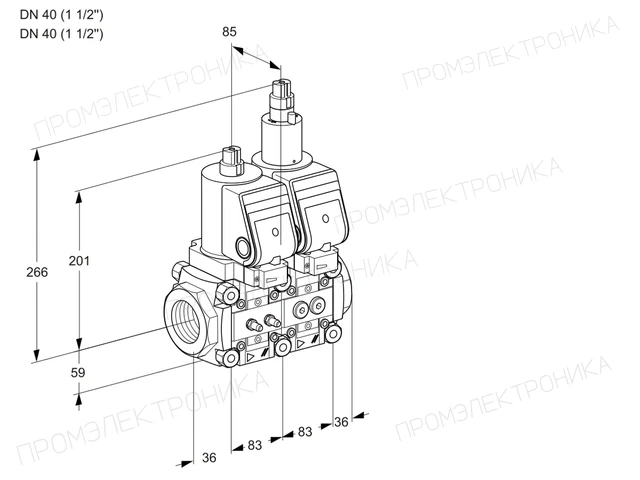 Kromschroder VCS 3T40N/40N05NLQSR/MMPP/PPPP — двойной электромагнитный газовый клапан — 88100620
