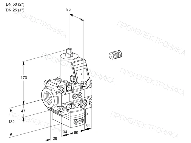 Kromschroder VAH 2E50R/25R05FHEVWR/PP/PP — регулятор расхода газа — 88102395