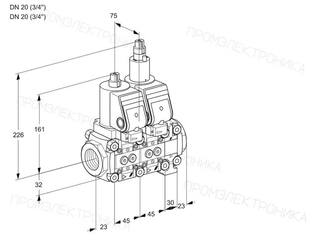 Kromschroder VCS 1T20N/20N05NLVQSR/PPPP/PPPP — двойной электромагнитный газовый клапан — 88100365