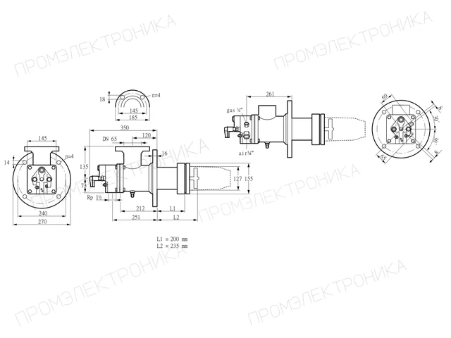 Kromschroder BIC 125HBL-200/235-(9)E — промышленная газовая горелка — 84034031