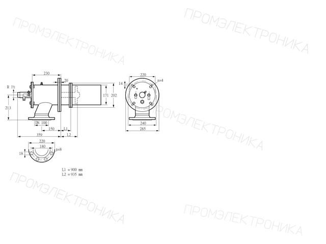 Kromschroder ZIC 165HB-900/935-(18)DB — промышленная газовая горелка — 84099977
