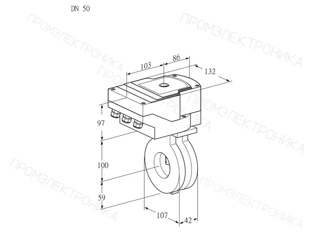 Kromschroder IBA 50Z05/20-15W3E — дисковая поворотная заслонка — 88302037