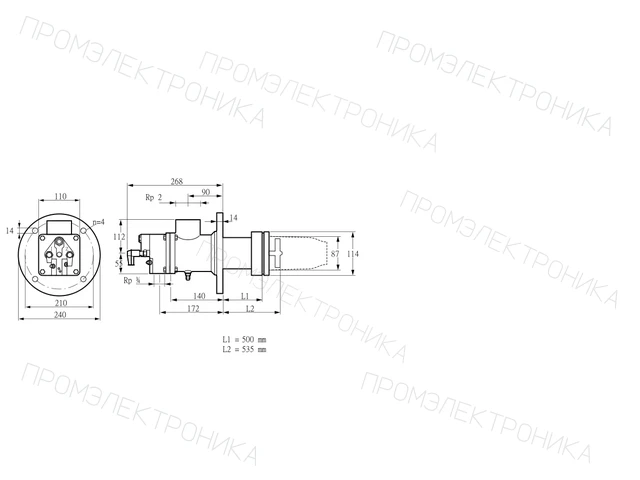 Kromschroder BIC 80HB-500/535-(16)F — промышленная газовая горелка — 84032060
