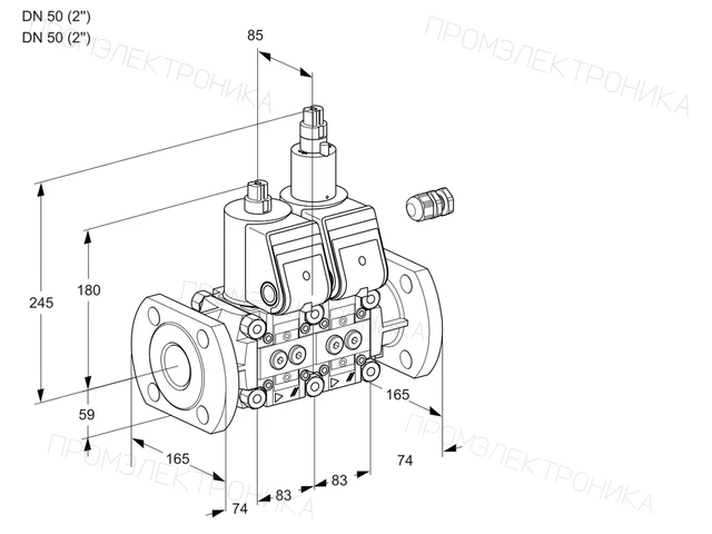 Kromschroder VCS 3E50F/50F05NLWR/PPPP/PPPP — двойной электромагнитный газовый клапан — 88100743
