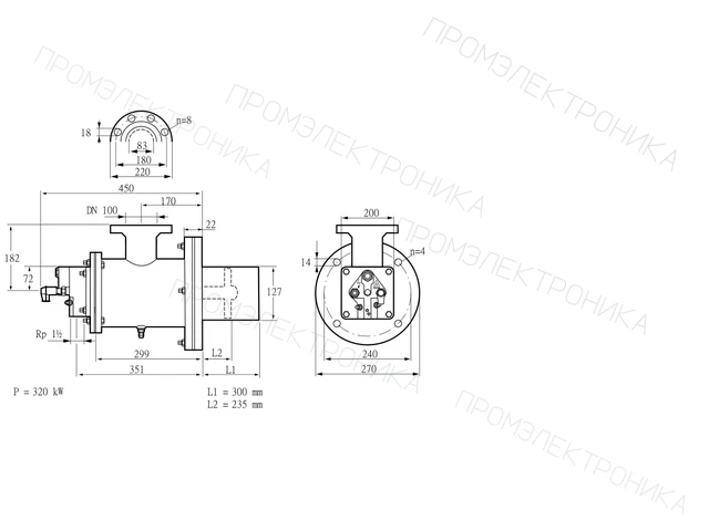 Kromschroder BIOW 125HB-300/235-(2)F — промышленная газовая горелка — 84199157