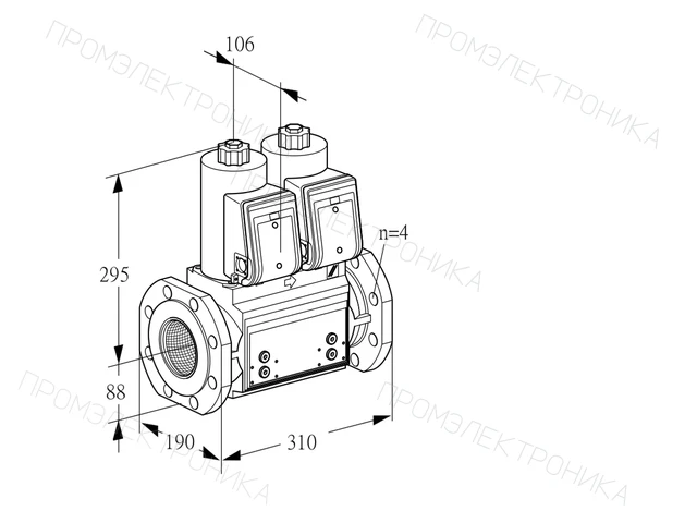 Kromschroder VCS 7T80A05NNQRB/PPPP/PPPP — двойной электромагнитный газовый клапан — 88202833