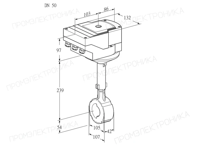 Kromschroder IBH 50W01A/40A2DR10 — дисковая поворотная заслонка — 88303585