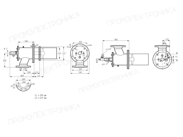 Kromschroder ZIC 200HBL-200/235-(23)D — промышленная газовая горелка — 84277631