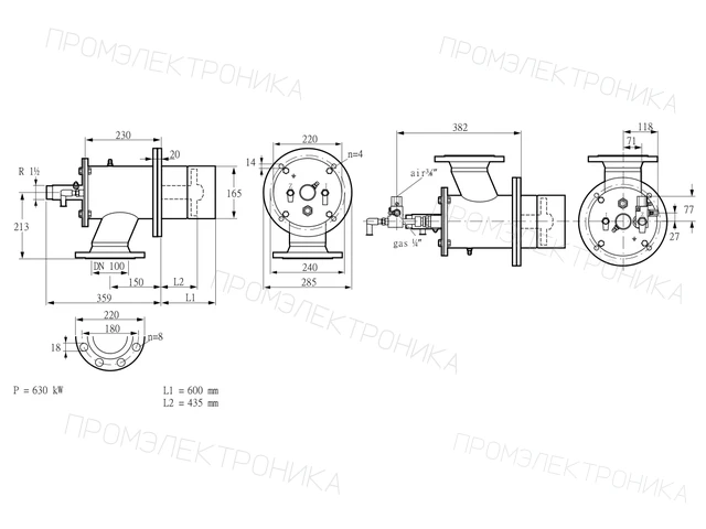 Kromschroder ZIO 165RBL-600/435-(20)DB — промышленная газовая горелка — 84099413