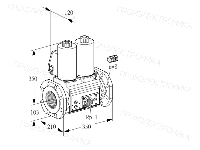 Kromschroder VCS 8100F05NNWL3E/PPEP/PPEP — двойной электромагнитный газовый клапан — 88205343