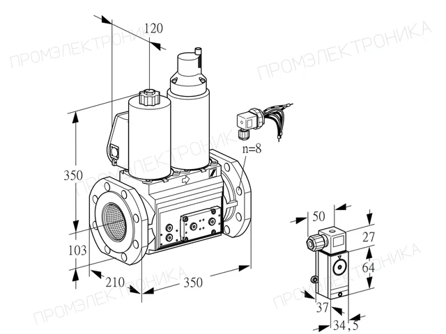 Kromschroder VCS 8100F05NLWLE/PP4P/PPEP — двойной электромагнитный газовый клапан — 88207687