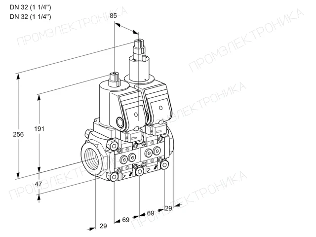 Kromschroder VCS 2T32N/32N05NLQGR/PPPP/PPPP — двойной электромагнитный газовый клапан — 88105984