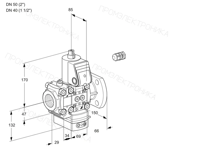 Kromschroder VAH 2E50R/40F05FHEWR/PP/PP — регулятор расхода газа — 88102367