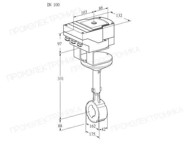 Kromschroder IBHR 100Z01A/20-07W2T — дисковая поворотная заслонка — 88303186