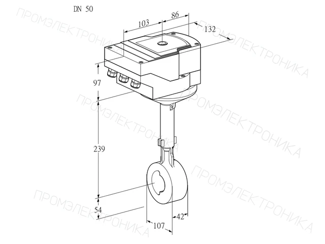 Kromschroder IBH 50Z01A/20-07Q2T — дисковая поворотная заслонка — 88302769