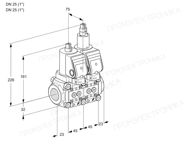 Kromschroder VCS 1T25N/25N05NLQGR/PPPP/PPPP — двойной электромагнитный газовый клапан — 88105546