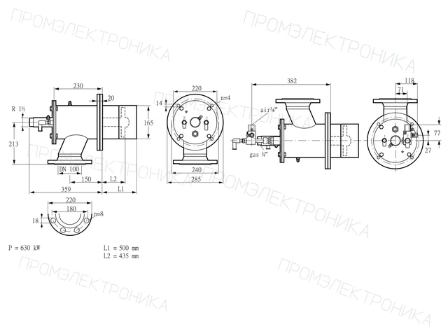 Kromschroder ZIO 165HBL-500/435-(24)D — промышленная газовая горелка — 84246051