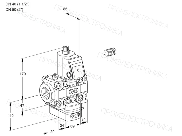 Kromschroder VAD 2E40R/50R05FD-50VWR/PP/PP — регулятор давления газа — 88102221
