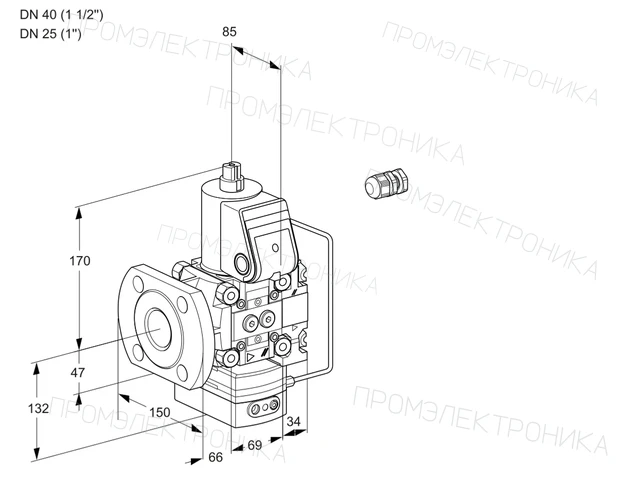 Kromschroder VAH 2E40F/25R05HEVWR/PP/PP — регулятор расхода газа — 88102563