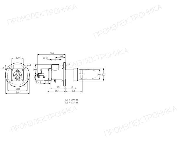 Kromschroder BIC 100HB-300/335-(37E)ER — промышленная газовая горелка — 84199092