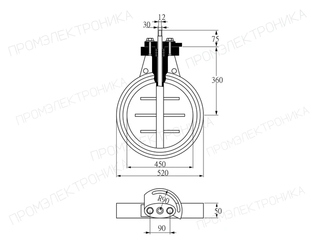 Kromschroder DKR 450Z03F100A — дисковая поворотная заслонка — 03149326
