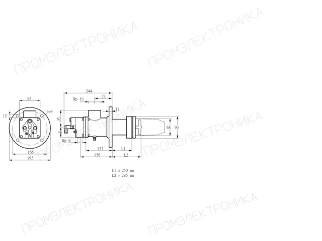 Kromschroder BIC 65HB-250/285-(34A)EB — промышленная газовая горелка — 84099185