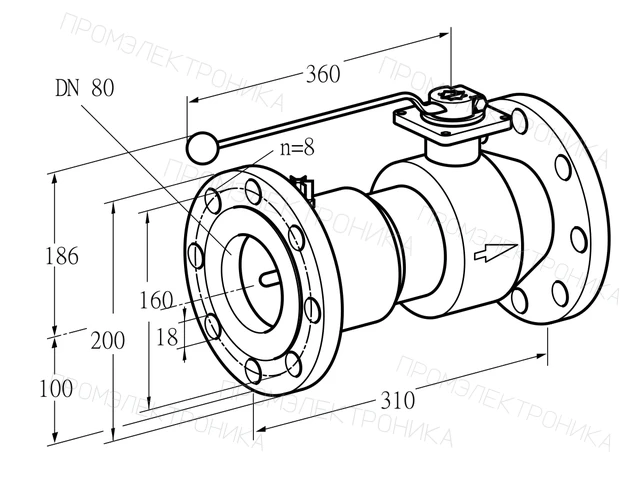Kromschroder AKT 80F50TAS — ручной газовый кран — 03152301