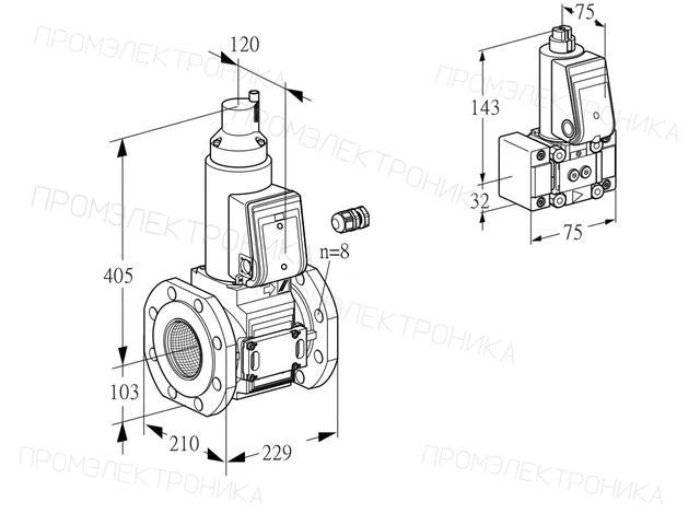 Kromschroder VAS 8100F05LW3E/B-/PP — электромагнитный газовый клапан — 88205250