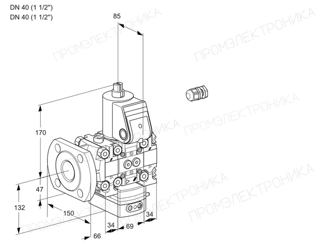 Kromschroder VAH 2E40F/40R05FHEVWR/PP/PP — регулятор расхода газа — 88102400