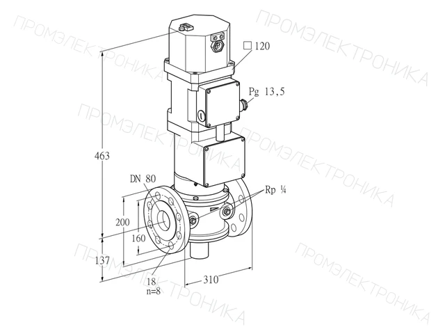 Kromschroder VK 80F10W5XA43DV — электромагнитный газовый клапан — 85317235