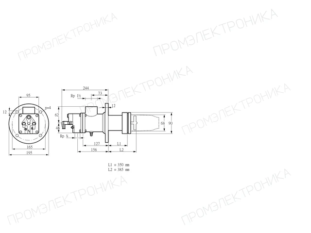 Kromschroder BIC 65HB-350/385-(34)EB — промышленная газовая горелка — 84099253