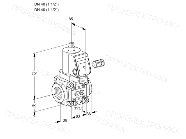 Kromschroder VAS 340R/NQGR — электромагнитный газовый клапан — 88014506