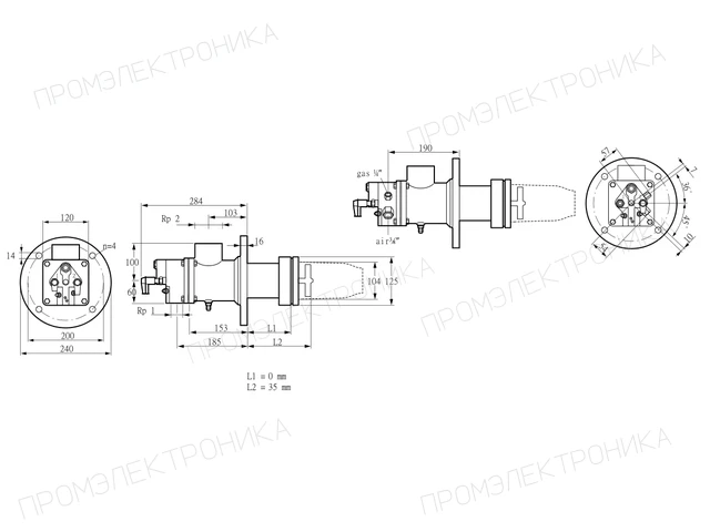 Kromschroder BIC 100HBL-0/35-(49A)E — промышленная газовая горелка — 84199028