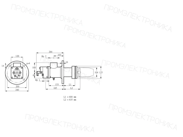 Kromschroder BIC 100HB-600/635-(37)EB — промышленная газовая горелка — 84199166
