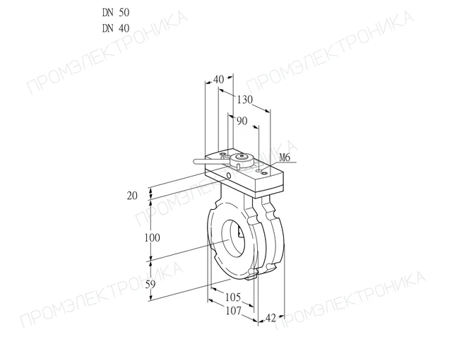 Kromschroder BVG 50/40W05H — дисковая поворотная заслонка — 88302678
