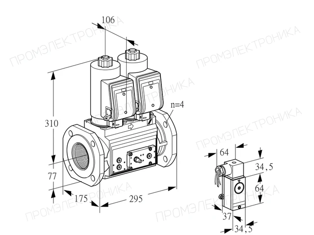 Kromschroder VCS 6T65A05NNQSRE/2-M3/PPPP — двойной электромагнитный газовый клапан — 88207402